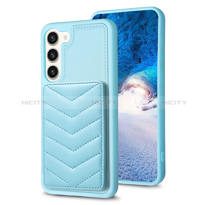 Funda Silicona Goma de Cuero Carcasa BF1 para Samsung Galaxy S22 5G Azul Claro