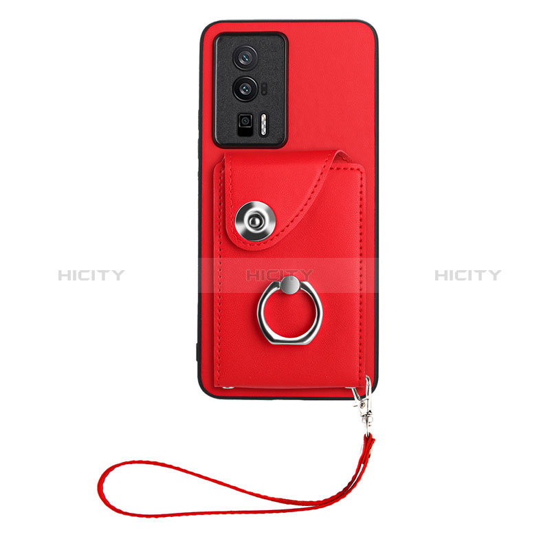 Funda Silicona Goma de Cuero Carcasa BF1 para Xiaomi Poco F5 Pro 5G Rojo