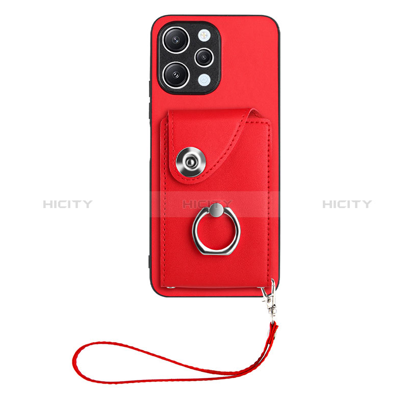 Funda Silicona Goma de Cuero Carcasa BF1 para Xiaomi Redmi 12 4G Rojo