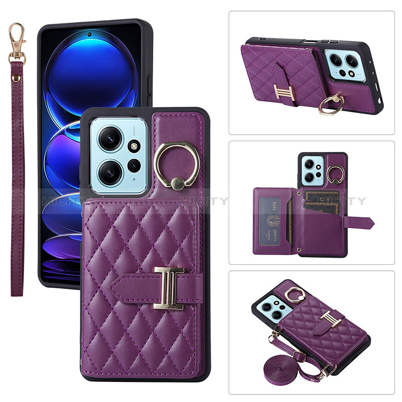 Funda Silicona Goma de Cuero Carcasa BF1 para Xiaomi Redmi Note 12 4G Morado