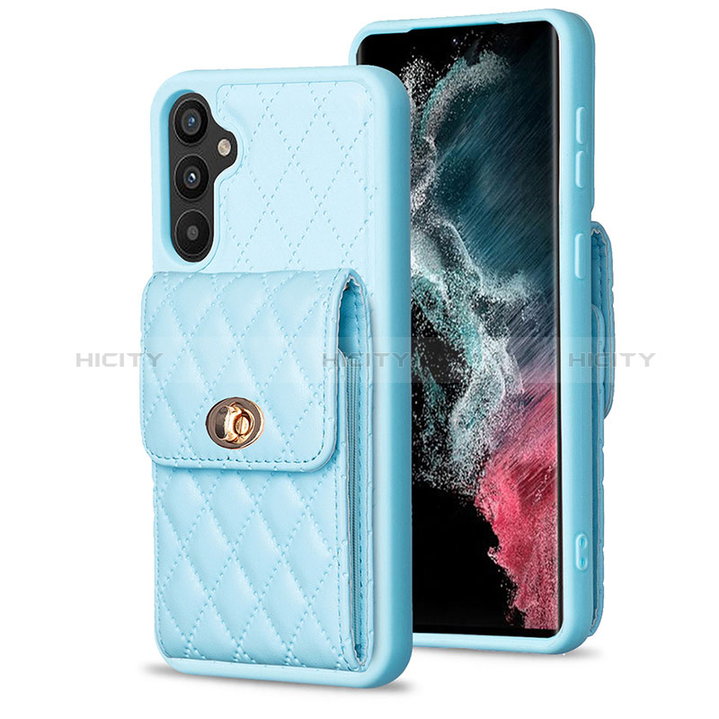 Funda Silicona Goma de Cuero Carcasa BF2 para Samsung Galaxy A34 5G Azul Cielo