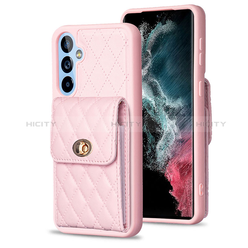 Funda Silicona Goma de Cuero Carcasa BF2 para Samsung Galaxy Quantum4 5G Oro Rosa