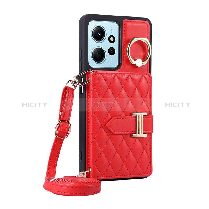 Funda Silicona Goma de Cuero Carcasa BF2 para Xiaomi Redmi Note 12 4G Rojo