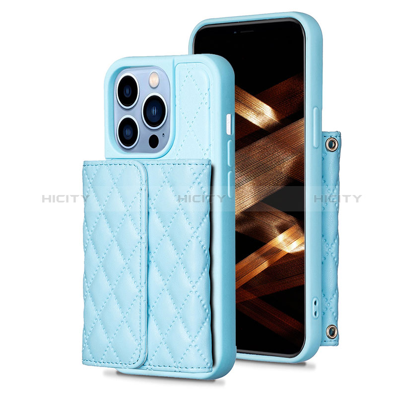 Funda Silicona Goma de Cuero Carcasa BF3 para Apple iPhone 13 Pro Azul