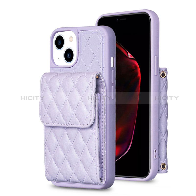 Funda Silicona Goma de Cuero Carcasa BF3 para Apple iPhone 15 Plus Purpura Claro