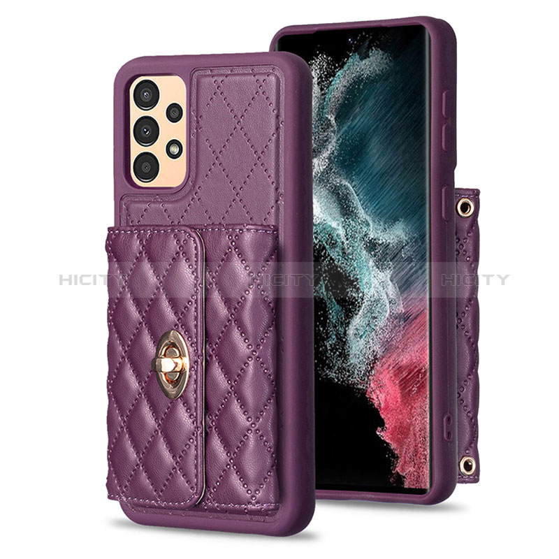 Funda Silicona Goma de Cuero Carcasa BF3 para Samsung Galaxy A13 4G Morado