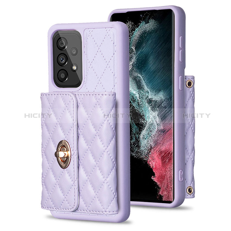 Funda Silicona Goma de Cuero Carcasa BF3 para Samsung Galaxy A53 5G Purpura Claro