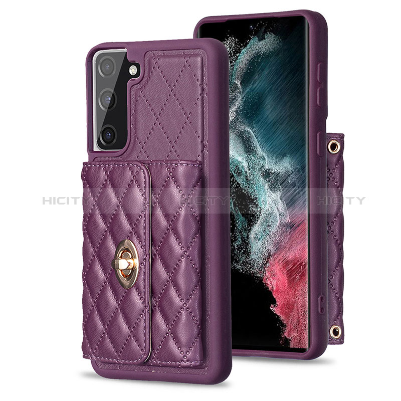 Funda Silicona Goma de Cuero Carcasa BF3 para Samsung Galaxy S21 FE 5G Morado