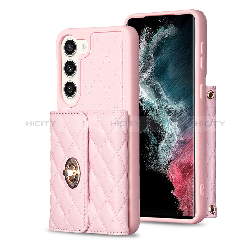 Funda Silicona Goma de Cuero Carcasa BF3 para Samsung Galaxy S22 5G Oro Rosa