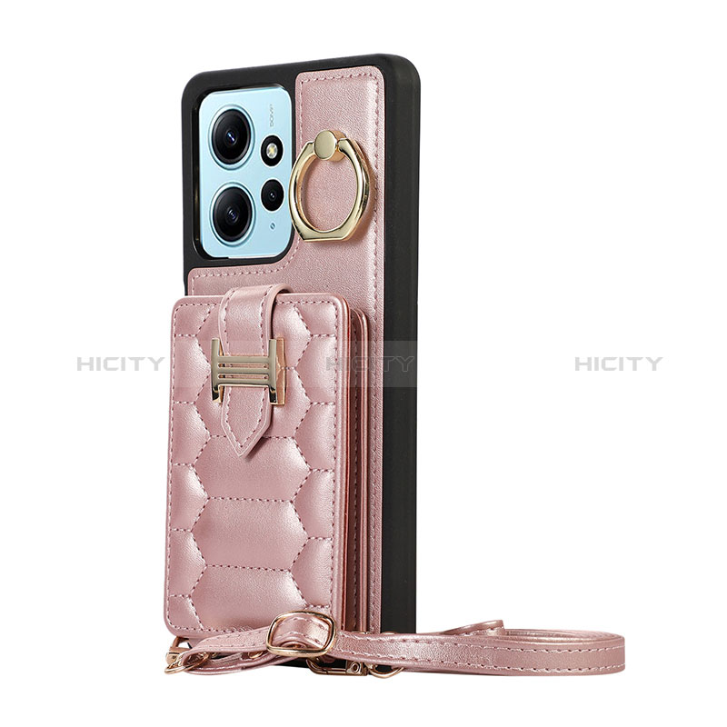 Funda Silicona Goma de Cuero Carcasa BF3 para Xiaomi Redmi Note 12 4G Oro Rosa