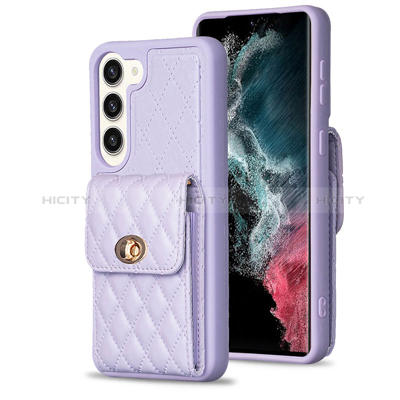 Funda Silicona Goma de Cuero Carcasa BF4 para Samsung Galaxy S22 5G Purpura Claro