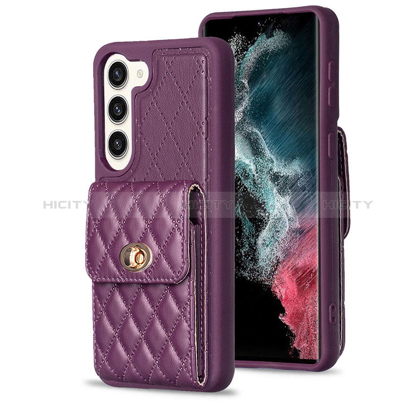 Funda Silicona Goma de Cuero Carcasa BF4 para Samsung Galaxy S22 Plus 5G Morado