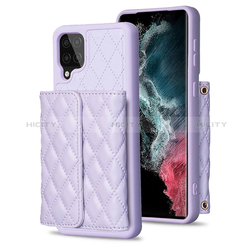 Funda Silicona Goma de Cuero Carcasa BF5 para Samsung Galaxy A12 Purpura Claro