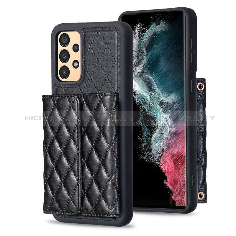 Funda Silicona Goma de Cuero Carcasa BF5 para Samsung Galaxy A13 4G Negro