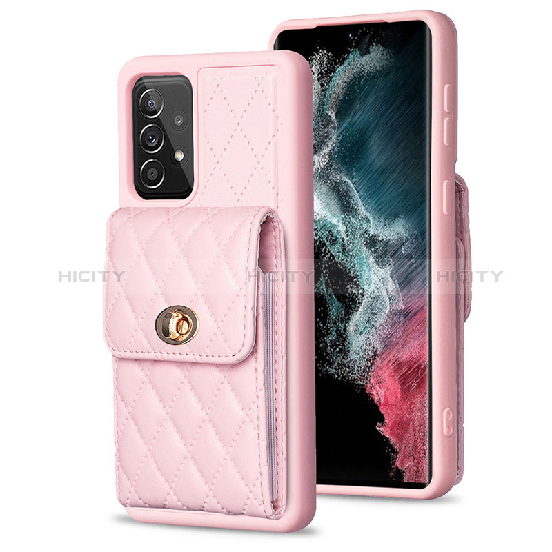 Funda Silicona Goma de Cuero Carcasa BF5 para Samsung Galaxy A52 4G Oro Rosa