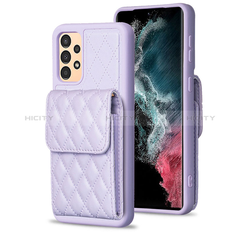 Funda Silicona Goma de Cuero Carcasa BF6 para Samsung Galaxy A13 4G Purpura Claro