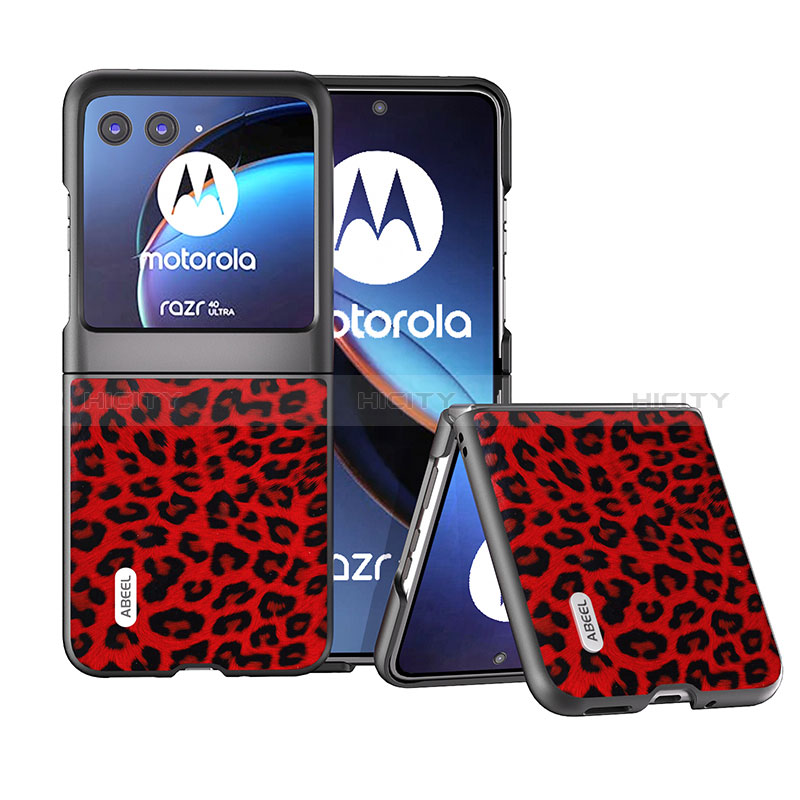 Funda Silicona Goma de Cuero Carcasa BH2 para Motorola Moto Razr 40 Ultra 5G Rojo