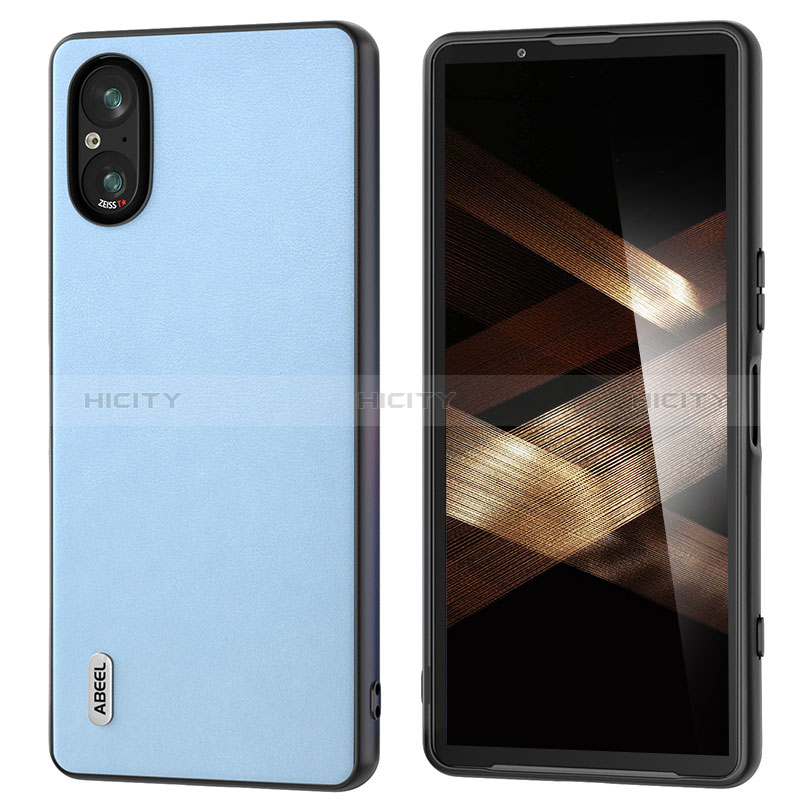 Funda Silicona Goma de Cuero Carcasa BH4 para Sony Xperia 5 V Azul Claro