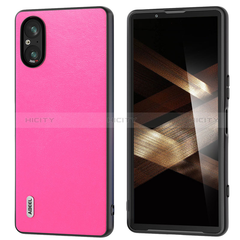 Funda Silicona Goma de Cuero Carcasa BH4 para Sony Xperia 5 V Rosa Roja