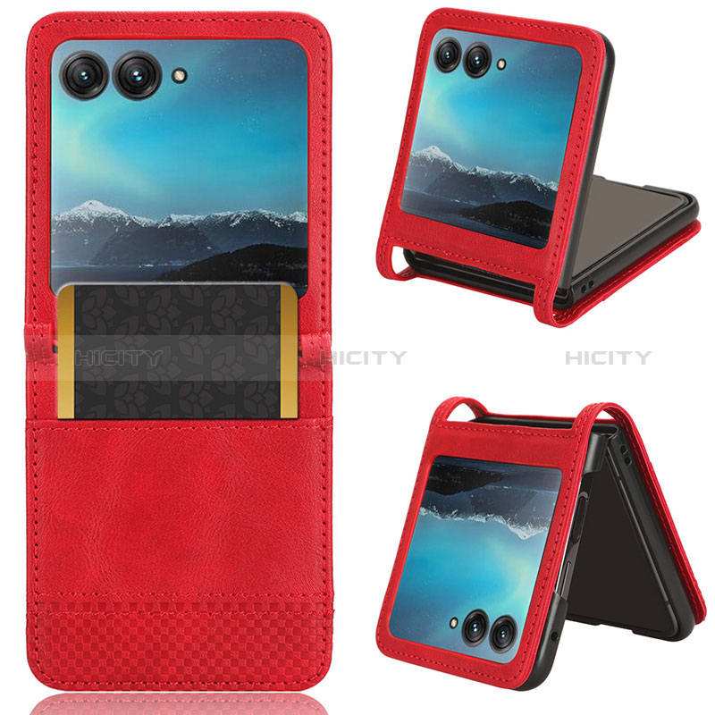 Funda Silicona Goma de Cuero Carcasa BY7 para Motorola Moto Razr 40 Ultra 5G Rojo