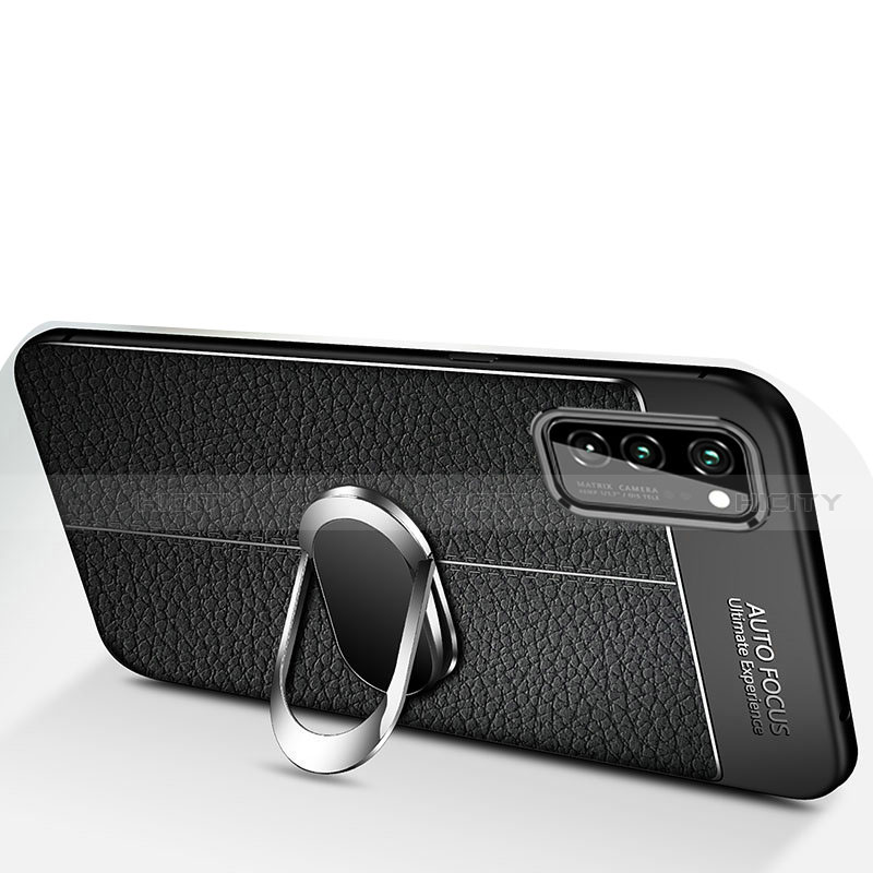 Funda Silicona Goma de Cuero Carcasa con Magnetico Anillo de dedo Soporte para Huawei Honor V30 Pro 5G