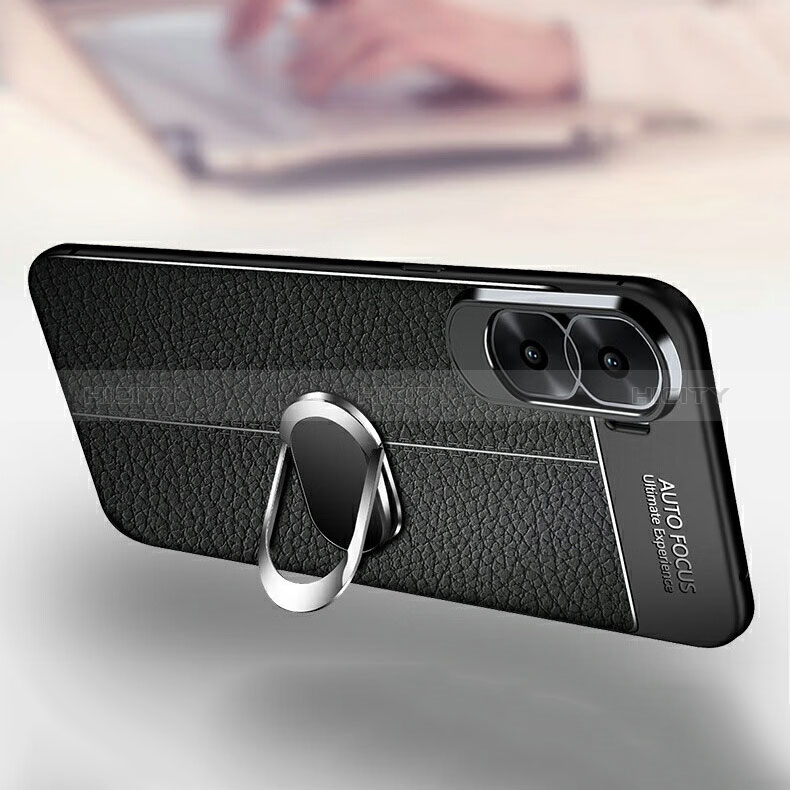 Funda Silicona Goma de Cuero Carcasa con Magnetico Anillo de dedo Soporte para Huawei Honor X50i 5G