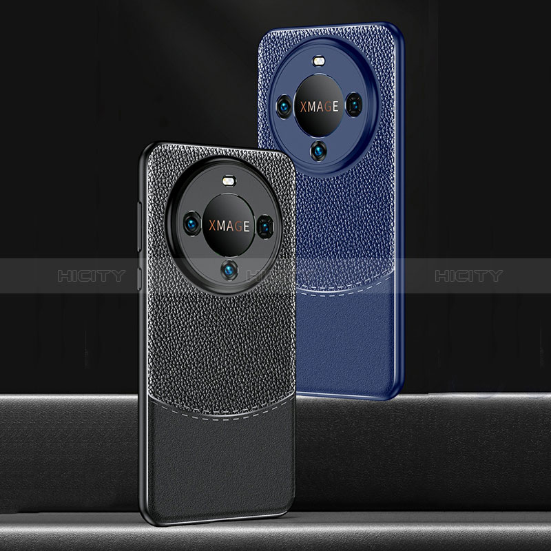 Funda Silicona Goma de Cuero Carcasa con Magnetico Anillo de dedo Soporte para Huawei Mate 60 Pro