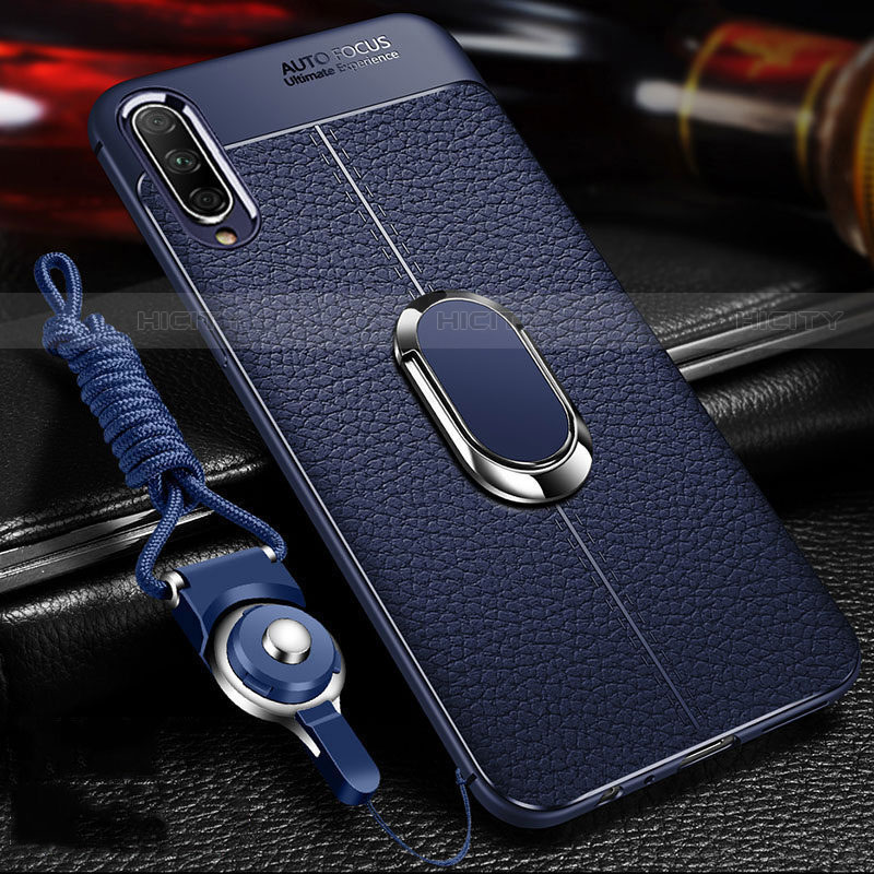 Funda Silicona Goma de Cuero Carcasa con Magnetico Anillo de dedo Soporte para Huawei P Smart Pro (2019)