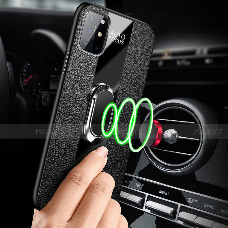 Funda Silicona Goma de Cuero Carcasa con Magnetico Anillo de dedo Soporte para OnePlus 8T 5G