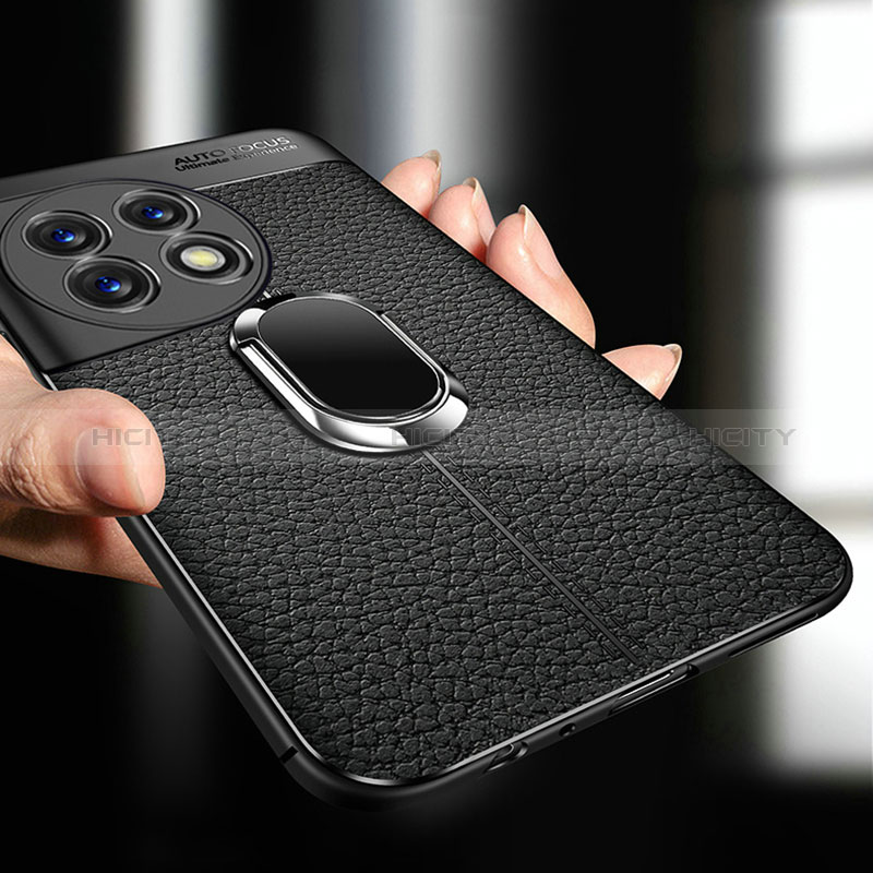 Funda Silicona Goma de Cuero Carcasa con Magnetico Anillo de dedo Soporte para OnePlus Ace 2 Pro 5G