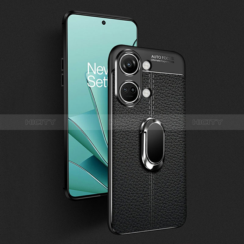 Funda Silicona Goma de Cuero Carcasa con Magnetico Anillo de dedo Soporte para OnePlus Nord 3 5G