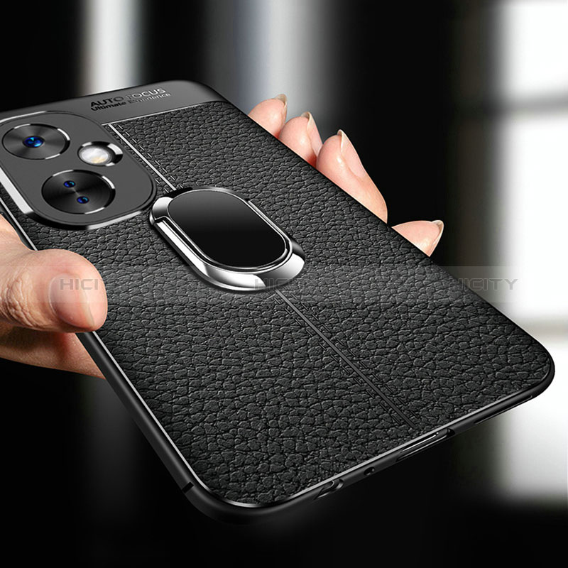 Funda Silicona Goma de Cuero Carcasa con Magnetico Anillo de dedo Soporte para OnePlus Nord CE 3 Lite 5G