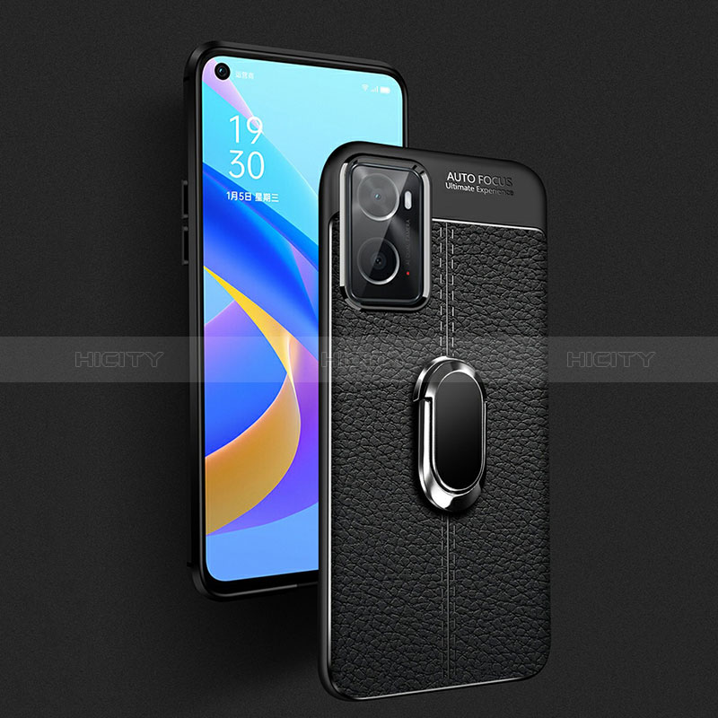 Funda Silicona Goma de Cuero Carcasa con Magnetico Anillo de dedo Soporte para Oppo A36