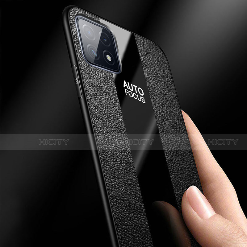 Funda Silicona Goma de Cuero Carcasa con Magnetico Anillo de dedo Soporte para Oppo A73 5G