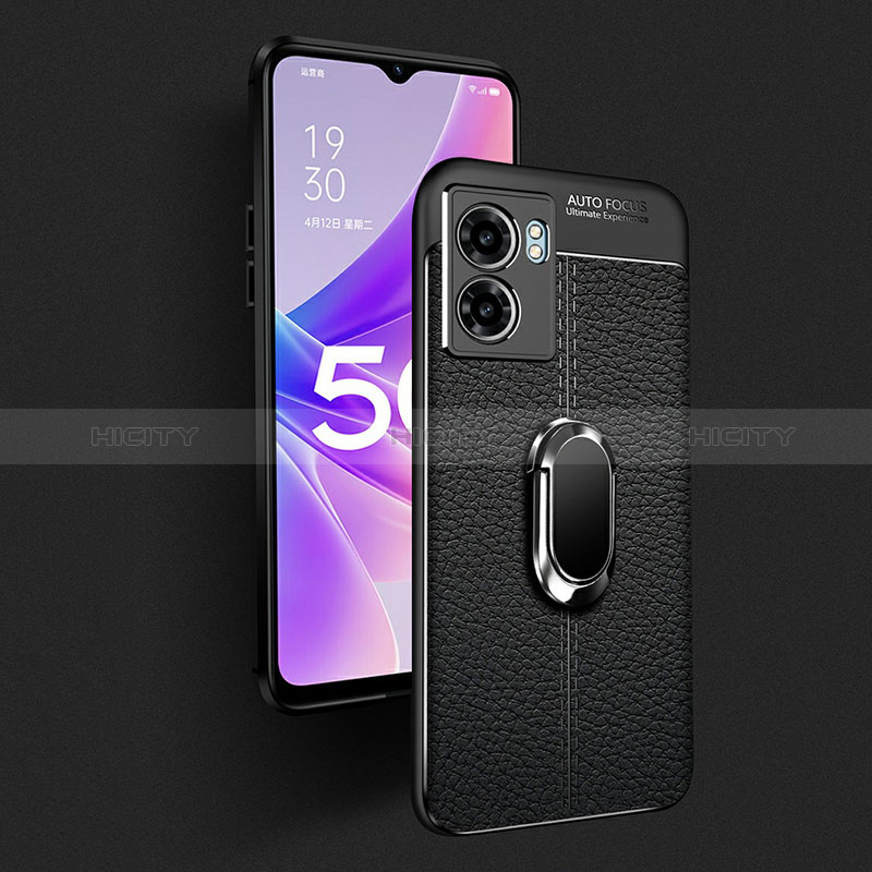 Funda Silicona Goma de Cuero Carcasa con Magnetico Anillo de dedo Soporte para Oppo A77 5G