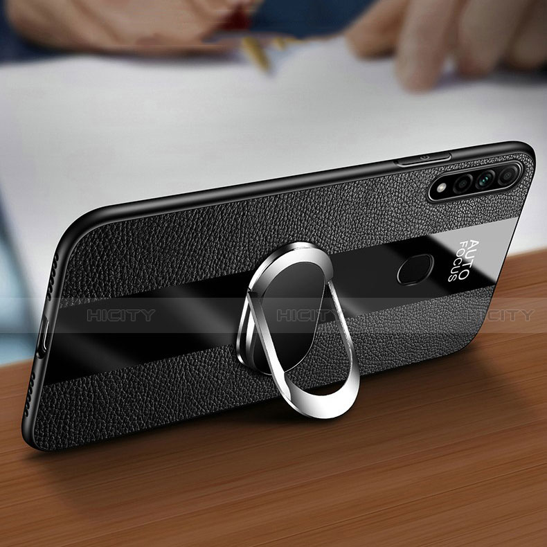 Funda Silicona Goma de Cuero Carcasa con Magnetico Anillo de dedo Soporte para Oppo A8