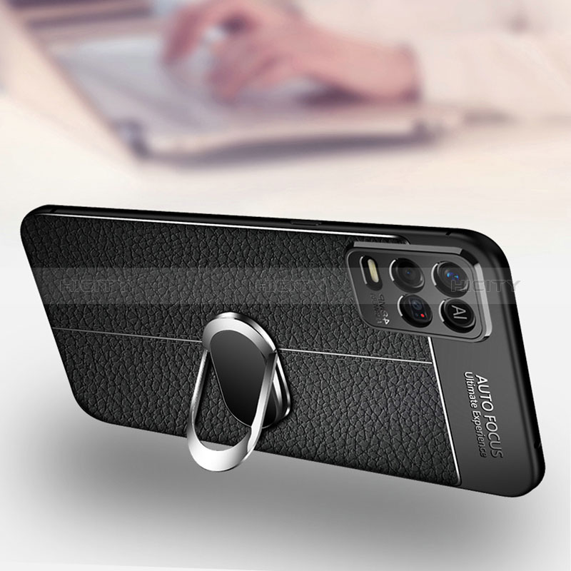 Funda Silicona Goma de Cuero Carcasa con Magnetico Anillo de dedo Soporte para Oppo K9X 5G