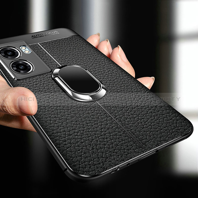 Funda Silicona Goma de Cuero Carcasa con Magnetico Anillo de dedo Soporte para Realme V23i 5G