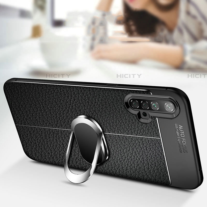 Funda Silicona Goma de Cuero Carcasa con Magnetico Anillo de dedo Soporte para Realme X50t 5G