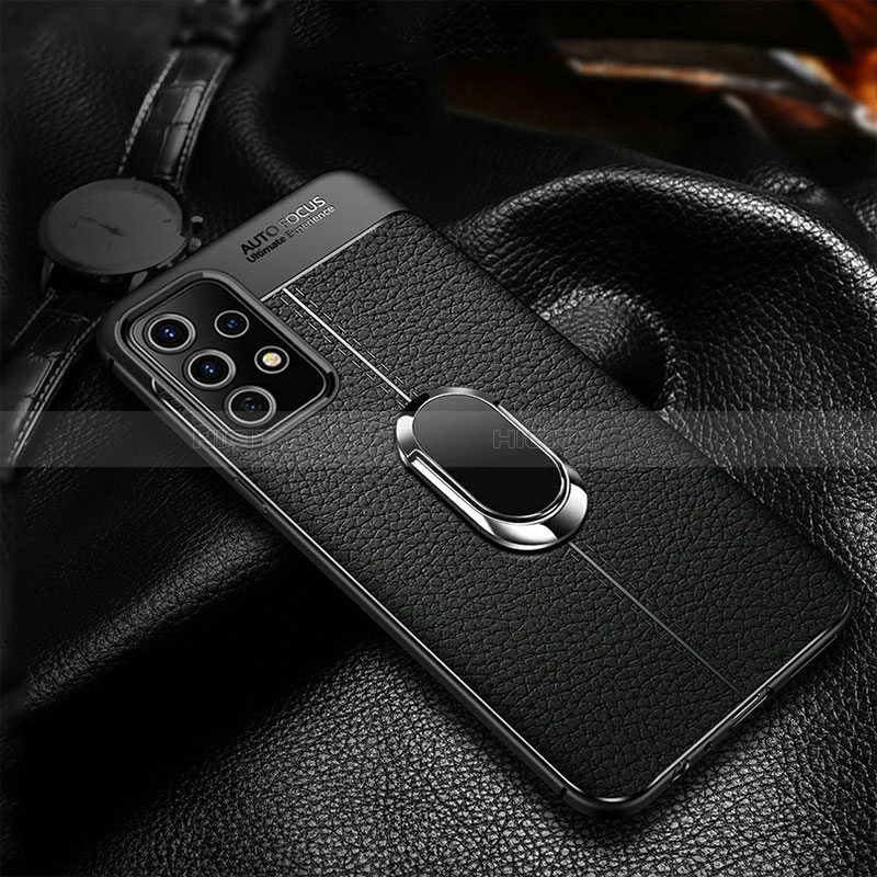 Funda Silicona Goma de Cuero Carcasa con Magnetico Anillo de dedo Soporte para Samsung Galaxy A32 5G