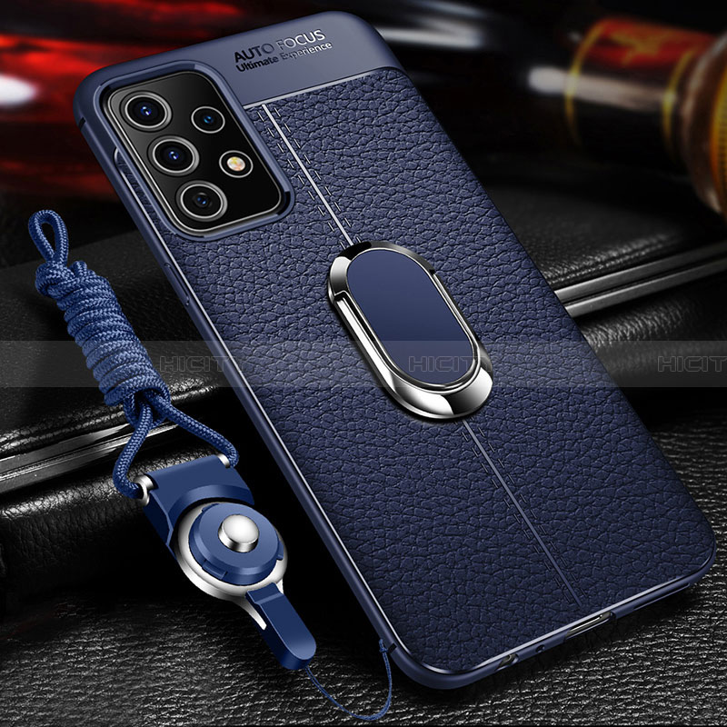 Funda Silicona Goma de Cuero Carcasa con Magnetico Anillo de dedo Soporte para Samsung Galaxy A32 5G