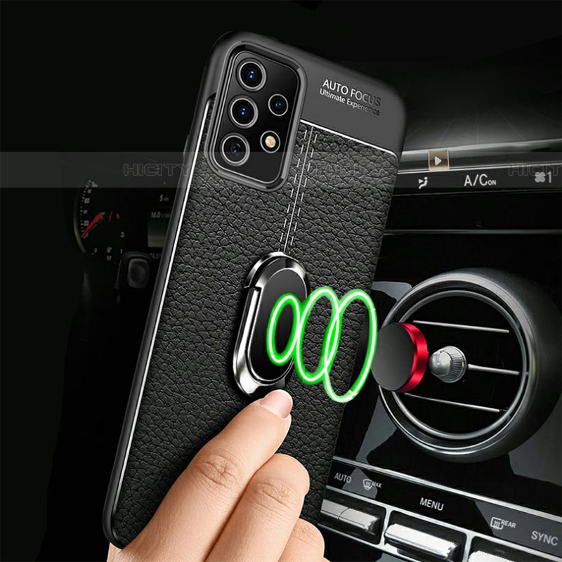 Funda Silicona Goma de Cuero Carcasa con Magnetico Anillo de dedo Soporte para Samsung Galaxy A52 4G