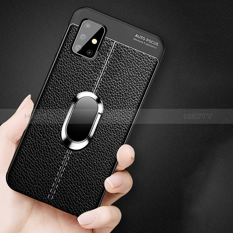 Funda Silicona Goma de Cuero Carcasa con Magnetico Anillo de dedo Soporte para Samsung Galaxy A71 4G A715