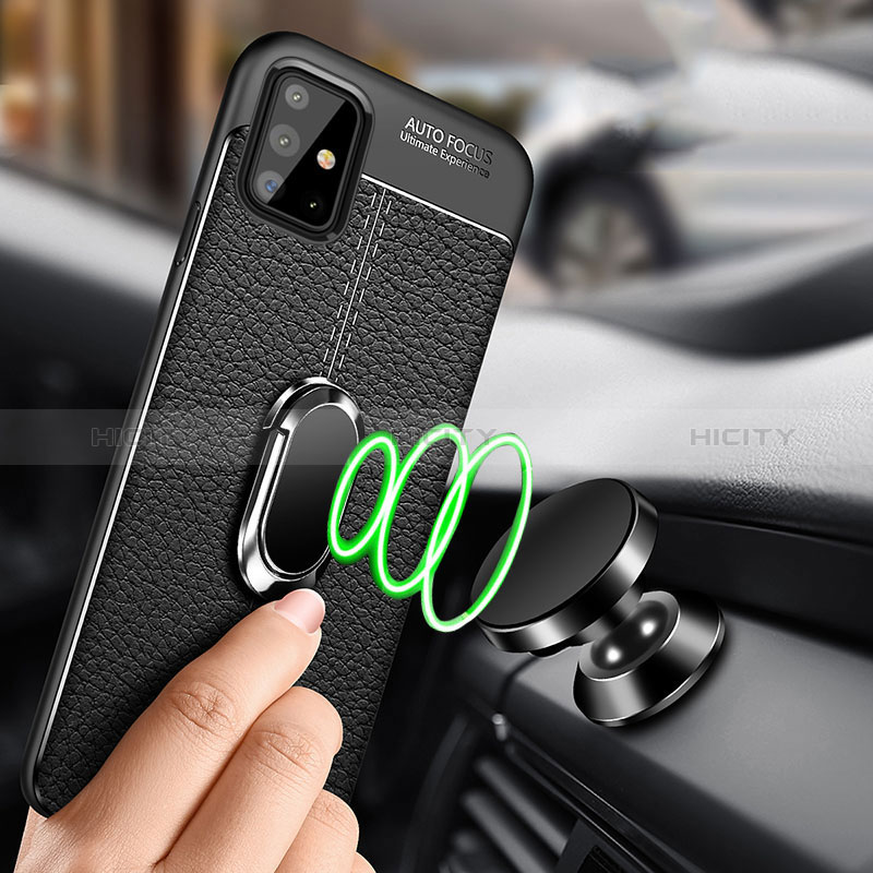 Funda Silicona Goma de Cuero Carcasa con Magnetico Anillo de dedo Soporte para Samsung Galaxy M40S