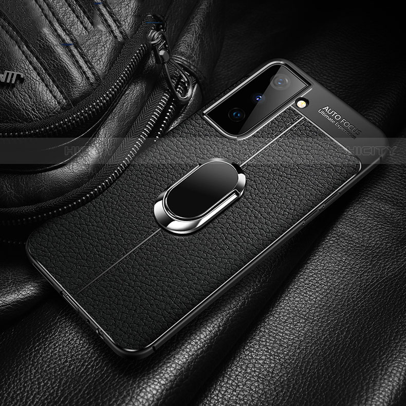 Funda Silicona Goma de Cuero Carcasa con Magnetico Anillo de dedo Soporte para Samsung Galaxy S21 FE 5G