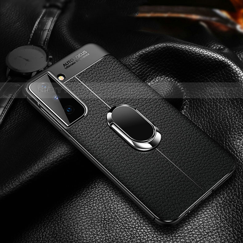 Funda Silicona Goma de Cuero Carcasa con Magnetico Anillo de dedo Soporte para Samsung Galaxy S21 FE 5G