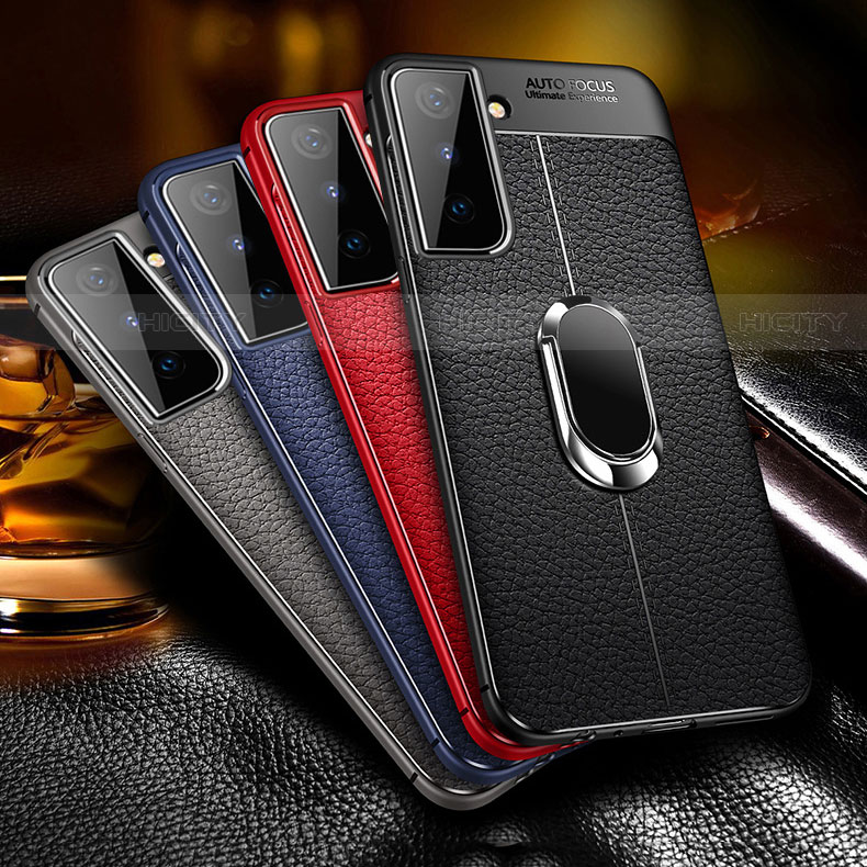 Funda Silicona Goma de Cuero Carcasa con Magnetico Anillo de dedo Soporte para Samsung Galaxy S22 Plus 5G