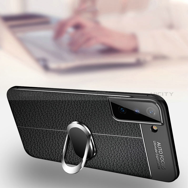 Funda Silicona Goma de Cuero Carcasa con Magnetico Anillo de dedo Soporte para Samsung Galaxy S24 5G