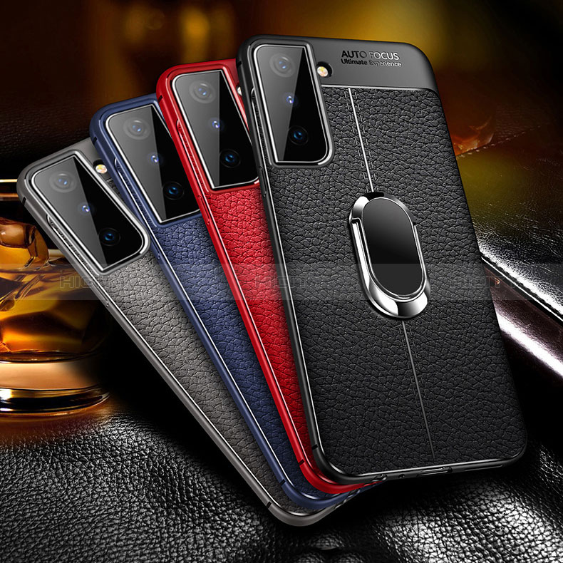 Funda Silicona Goma de Cuero Carcasa con Magnetico Anillo de dedo Soporte para Samsung Galaxy S24 5G