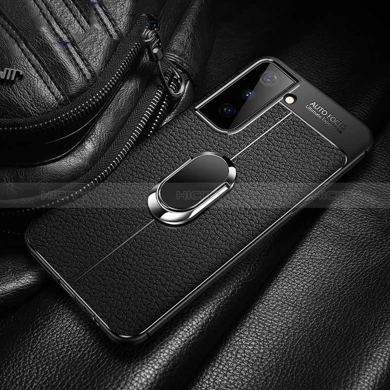 Funda Silicona Goma de Cuero Carcasa con Magnetico Anillo de dedo Soporte para Samsung Galaxy S24 Plus 5G